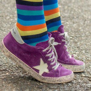 Authentic Purple Sued Super Star Golden Goose Sneakers